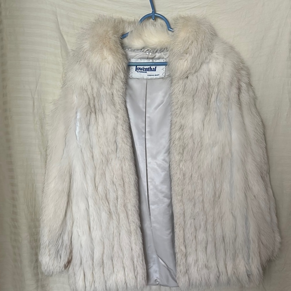 Women's Blue Fox Fur Coat Sz Small